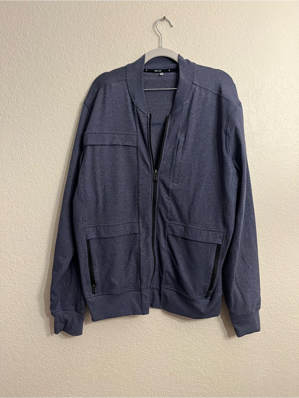 Public Rec Men's Navy Bomber Jacket with Zip Pockets